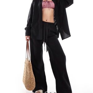 ASOS Black Wide-Leg Trousers